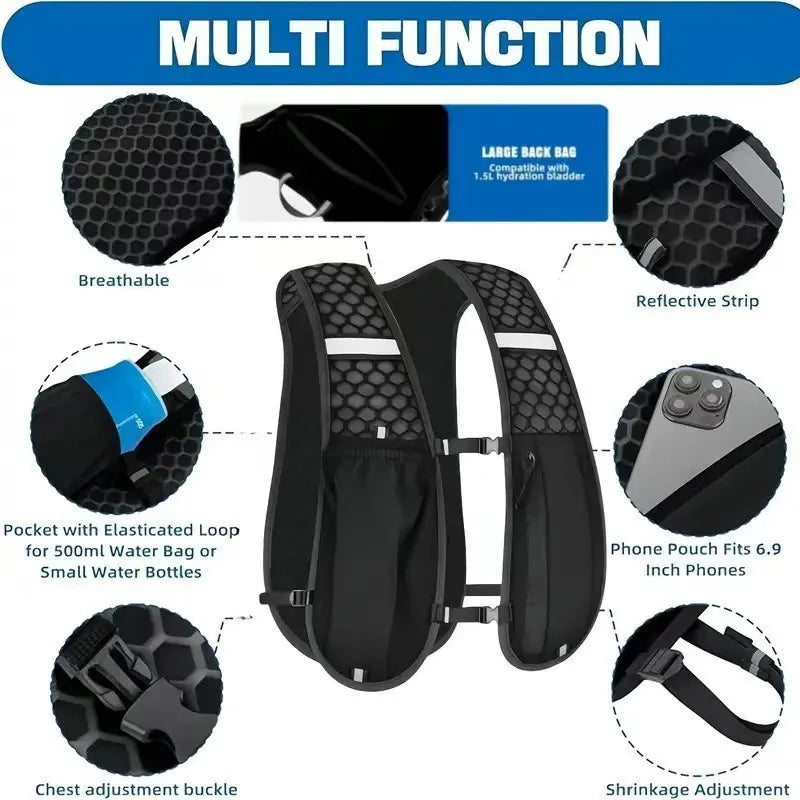 1-ZAVORA Running Hydration Vest + 500ml Soft Flask